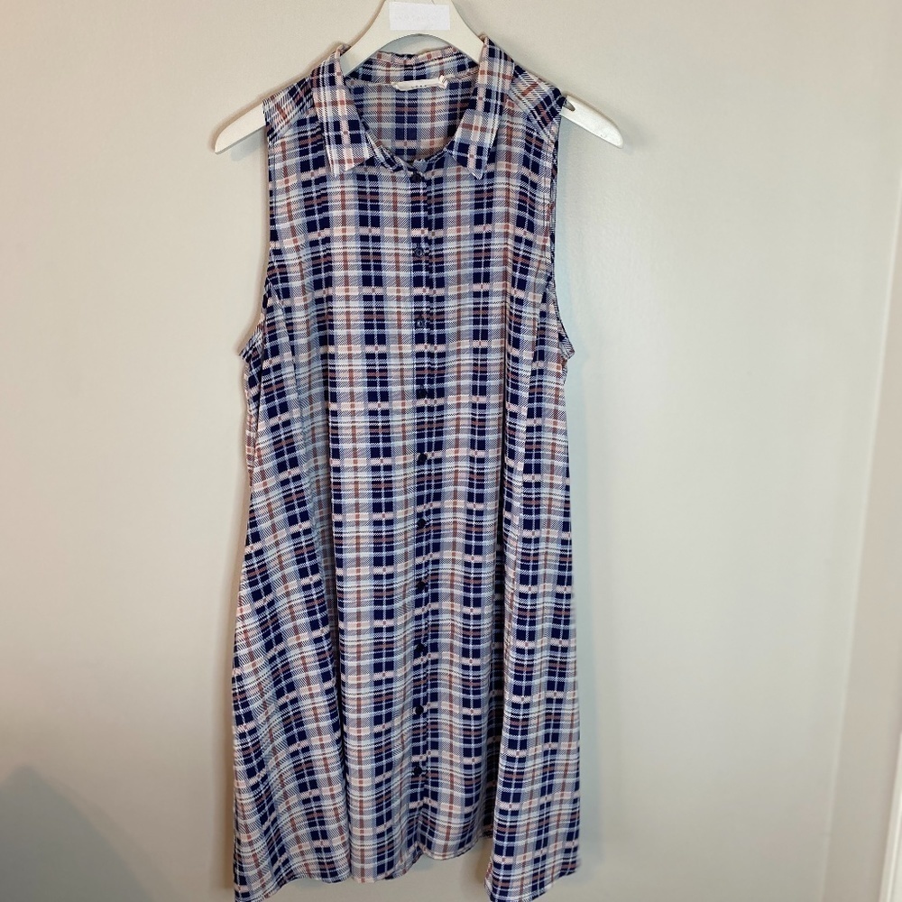 Lush Sleeveless collared shirt dress Size Medium
